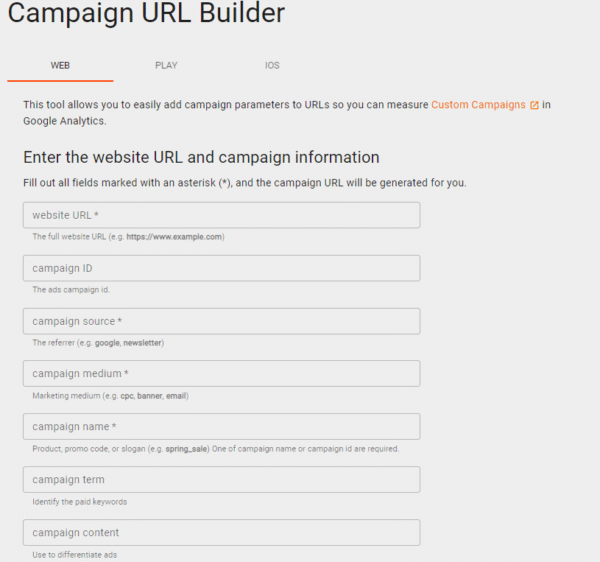 Campaing URL Builder